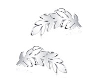 Leaf Shaped Silver Ear Stud STS-5146